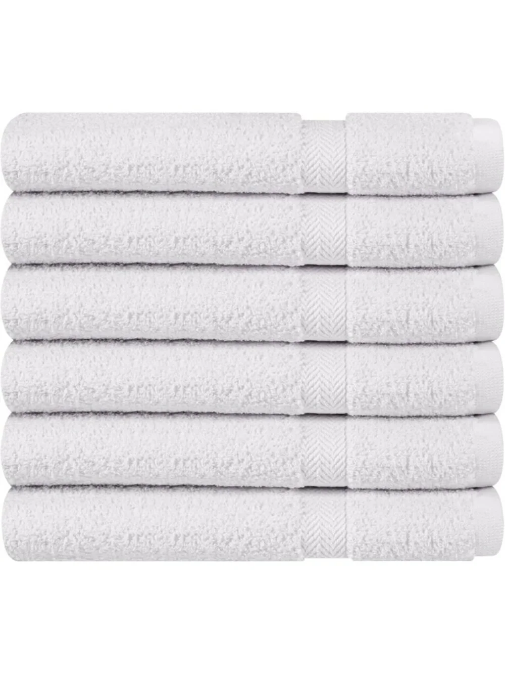 6 Pack White Bath Towels - 100% Cotton, Quick Dry, Super Absorbent, Soft